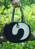 Black & White Swirl Handbag | Convertible Bag